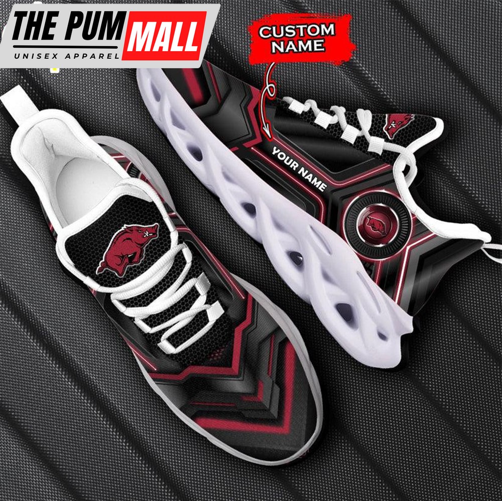 Custom Name Arkansas Razorbacks NCAA Max Soul Shoes For Fans