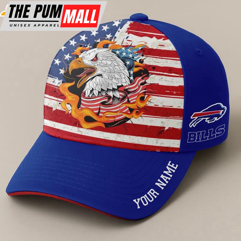 Custom Name Buffalo Bills Independence Day Baseball Cap