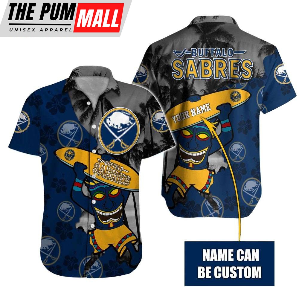 Custom Name Buffalo Sabres Tiki Man NHL Hawaiian Shirt