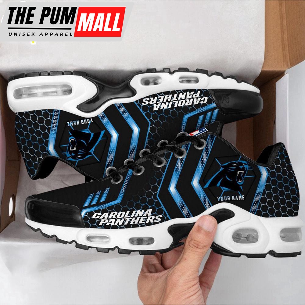 Custom Name Carolina Panthers NFL Air Max Plus Shoes For Fans