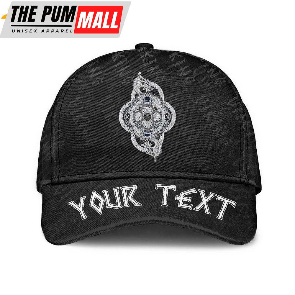 Custom Name Celtic Dragons Thor’s Hammer Axe Viking Classic Baseball Cap