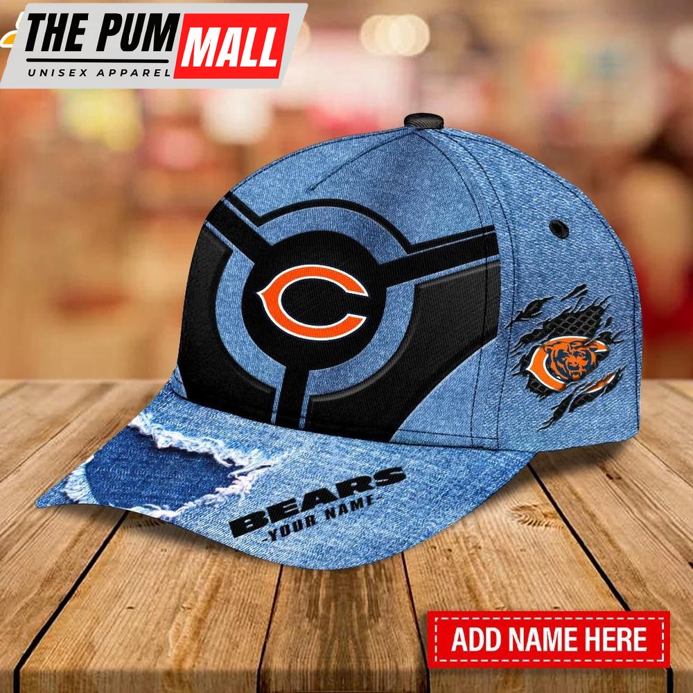 Custom Name Chicago Bears Pattern Classic Baseball Cap
