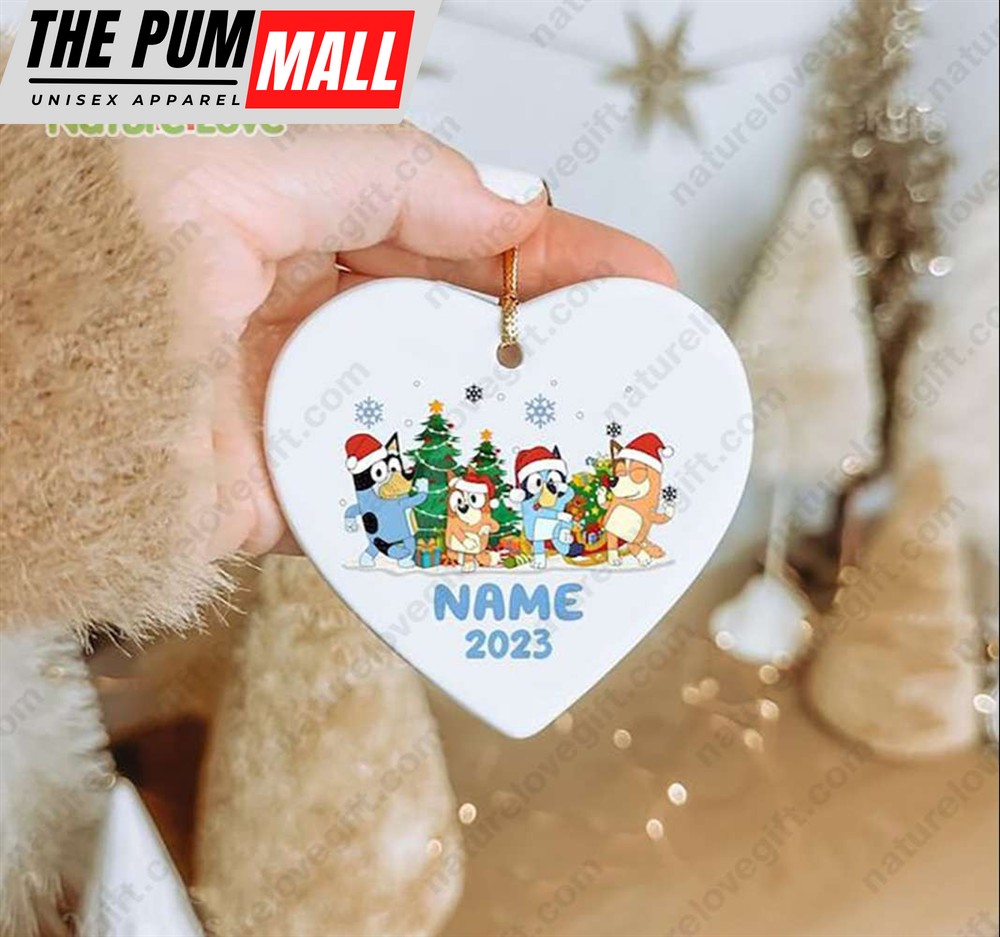 Custom Name Christmas 2023 Bluey Ornament Xmas Gift for Family Limited Edition