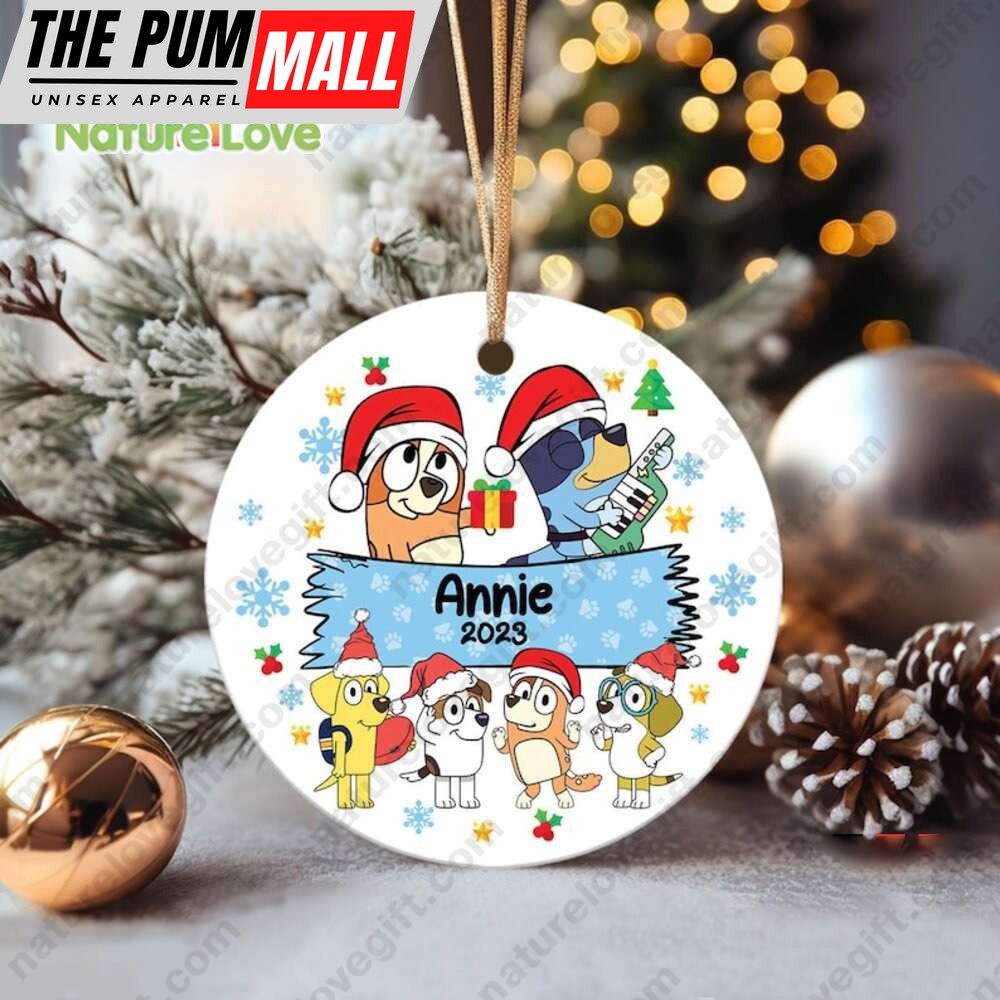 Custom Name Christmas Bluey Ornament Family Xmas Ornaments Limited Edition