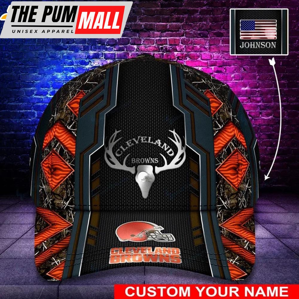 Custom Name Cleveland Browns Hunting Classic Baseball Cap