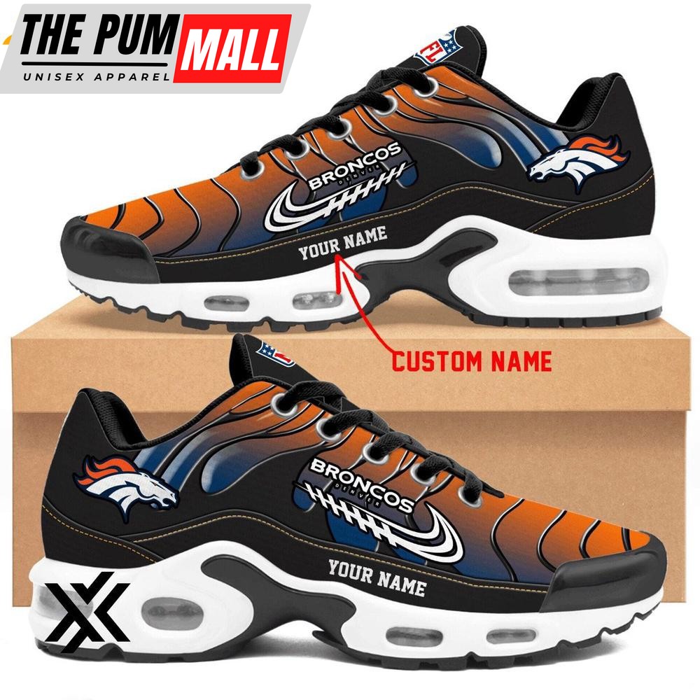 Custom Name Denver Broncos Team Air Max Plus Shoes For Fans