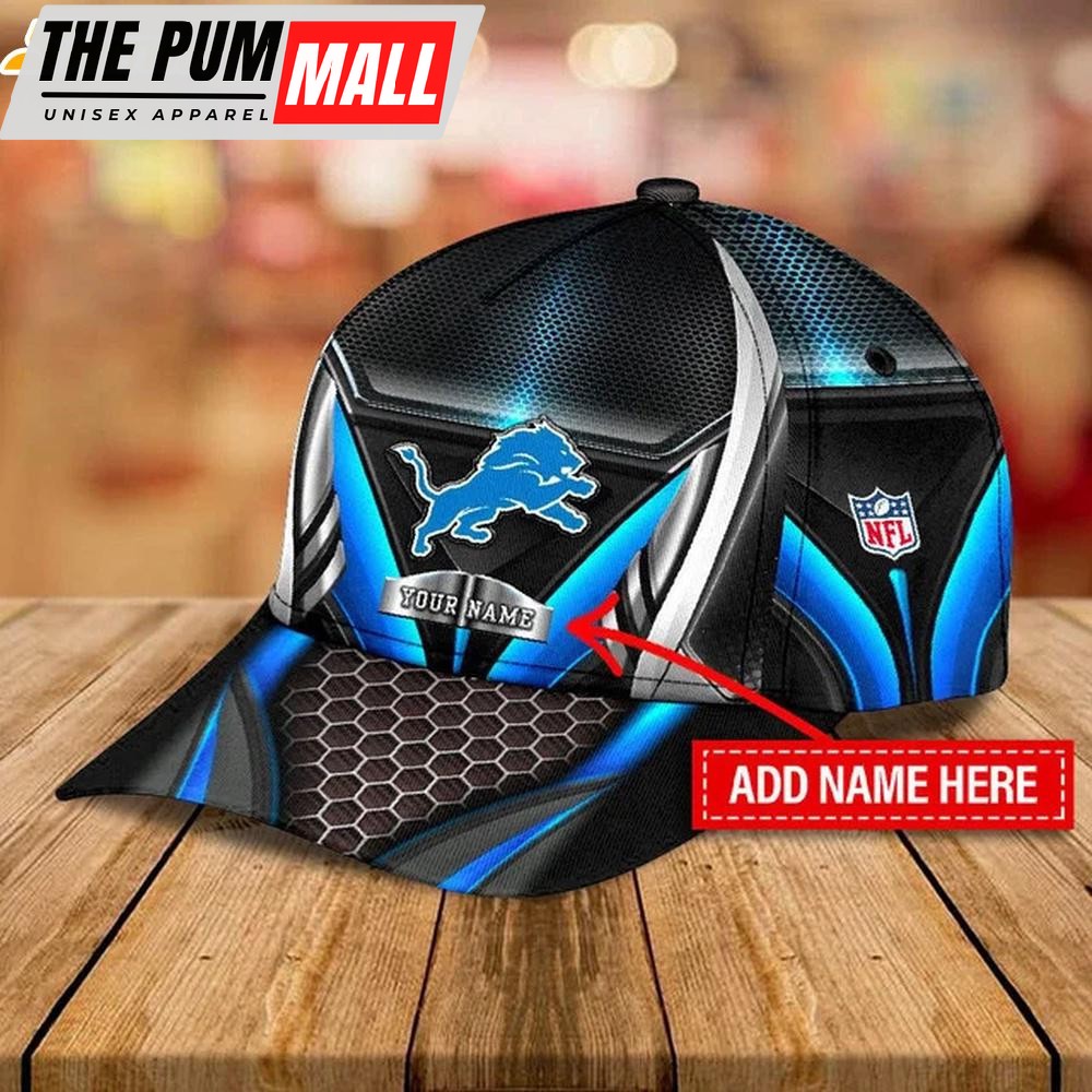 Custom Name Detroit Lions Football Logo Classic Baseball Cap