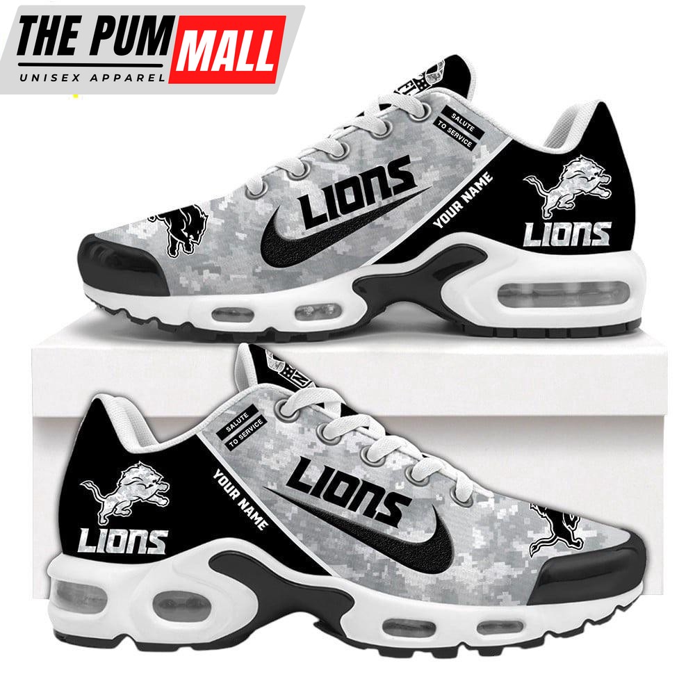 Custom Name Detroit Lions Salute To Service NFL Air Max Plus Shoes