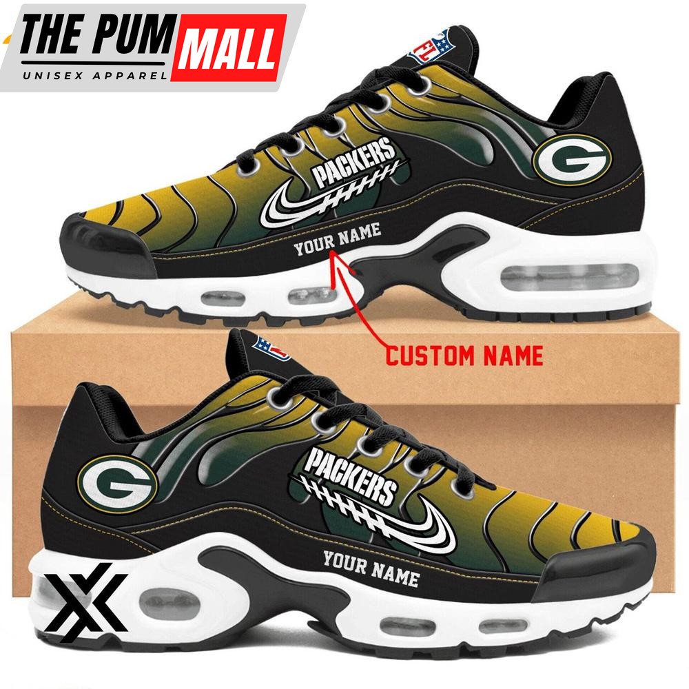 Custom Name Green Bay Packers Team Air Max Plus Shoes For Fans