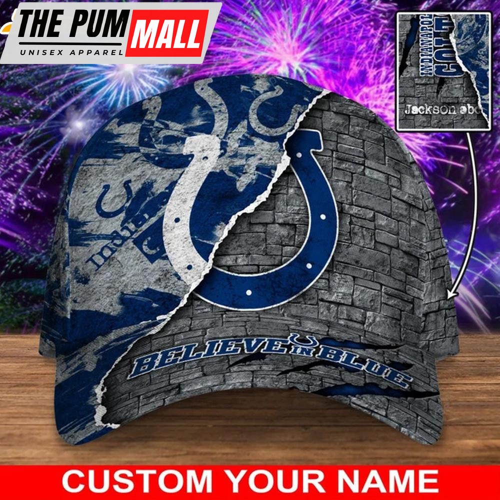 Custom Name Indianapolis Colts Logo Classic Baseball Cap