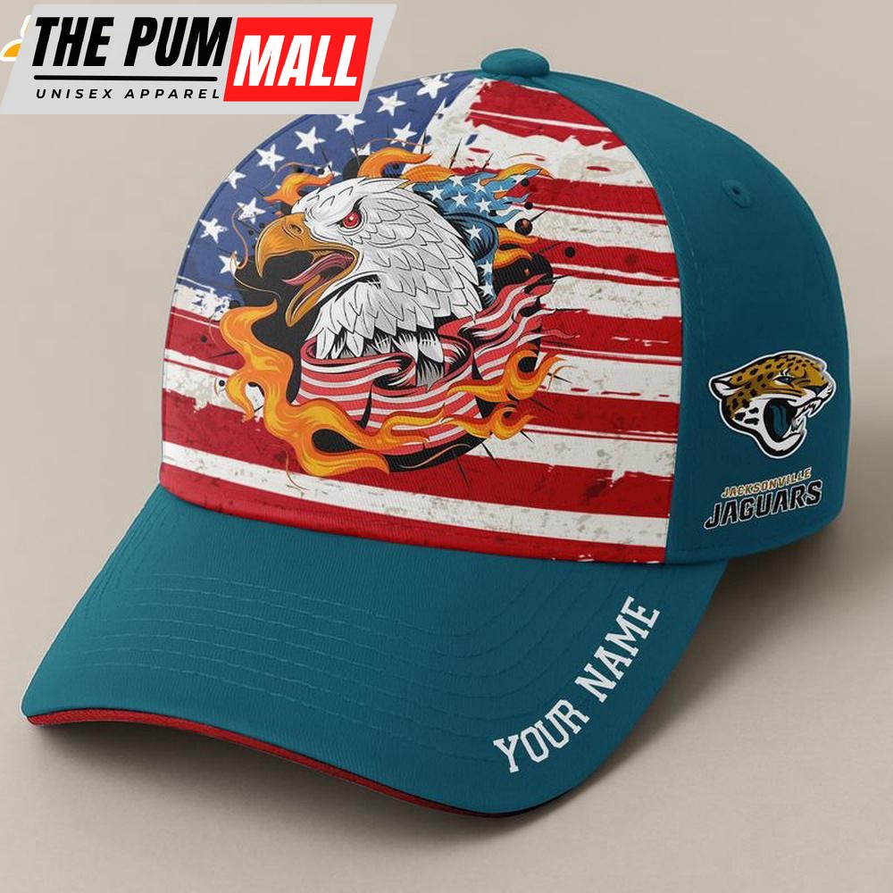 Custom Name Jacksonville Jaguars Independence Day Baseball Cap