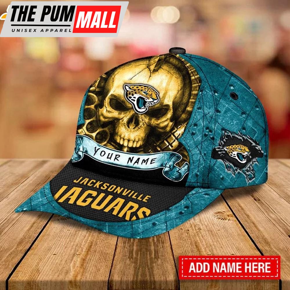 Custom Name Jacksonville Jaguars Skull Classic Baseball Cap