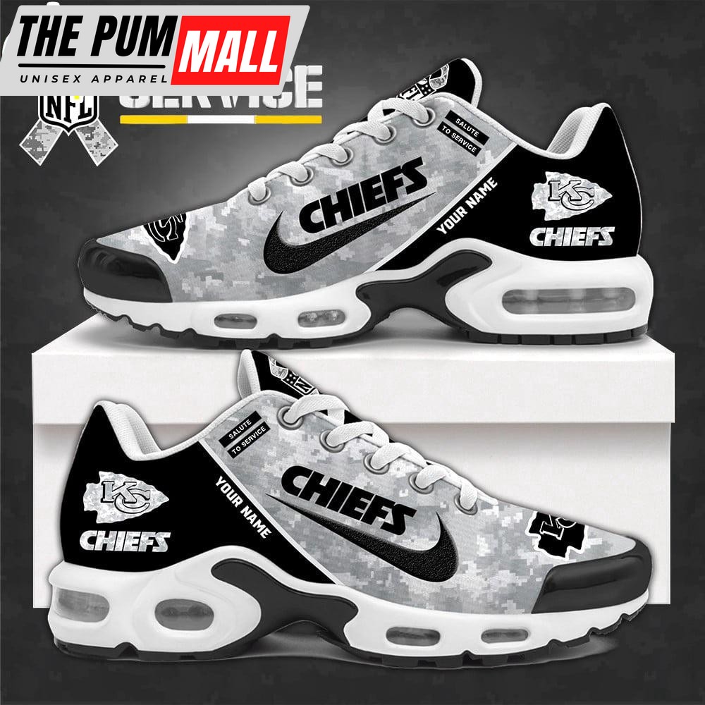 Custom Name Kansas City Chiefs Salute To Service NFL Air Max Plus Shoes