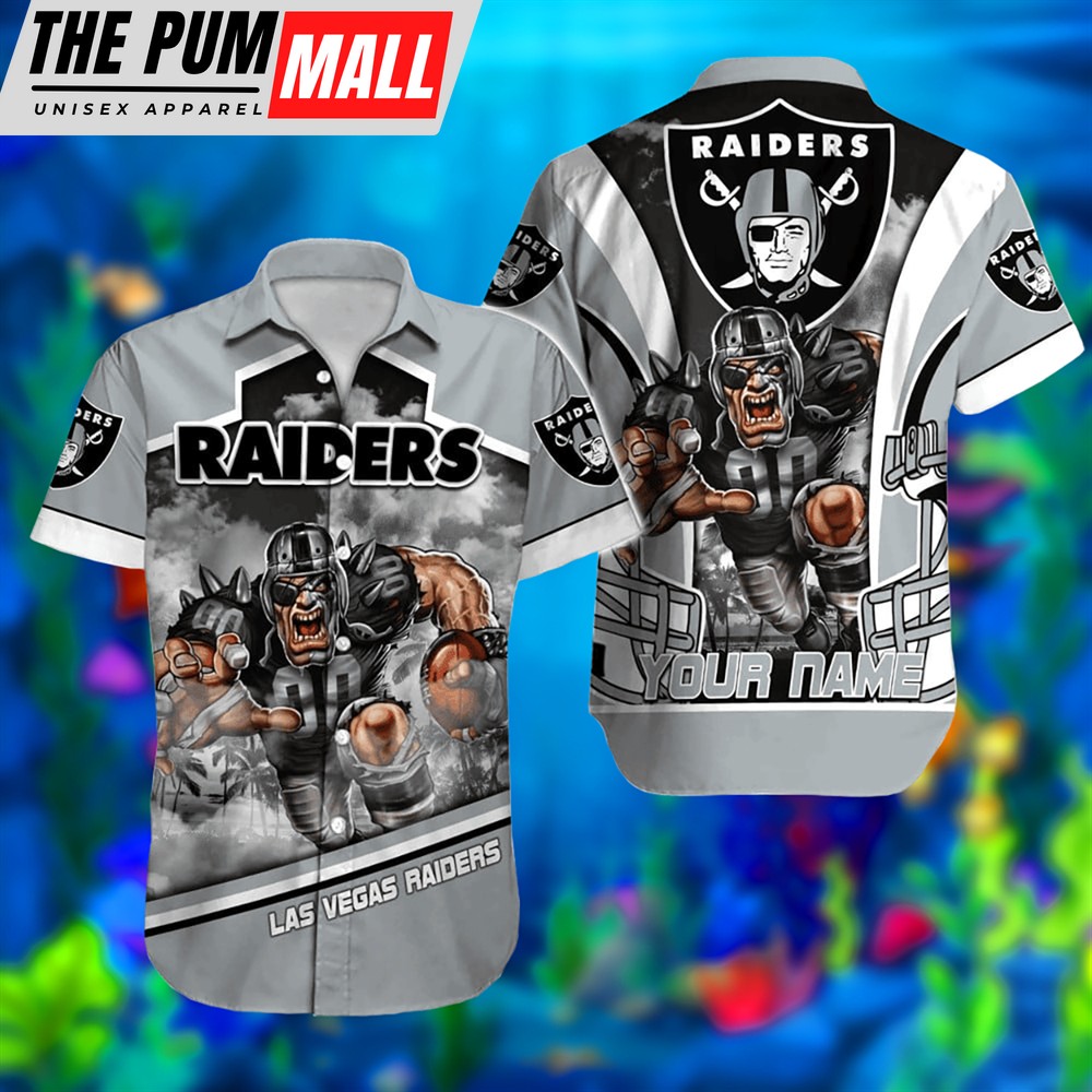 Custom Name Las Vegas Raiders Mascot NFL Hawaiian Shirt
