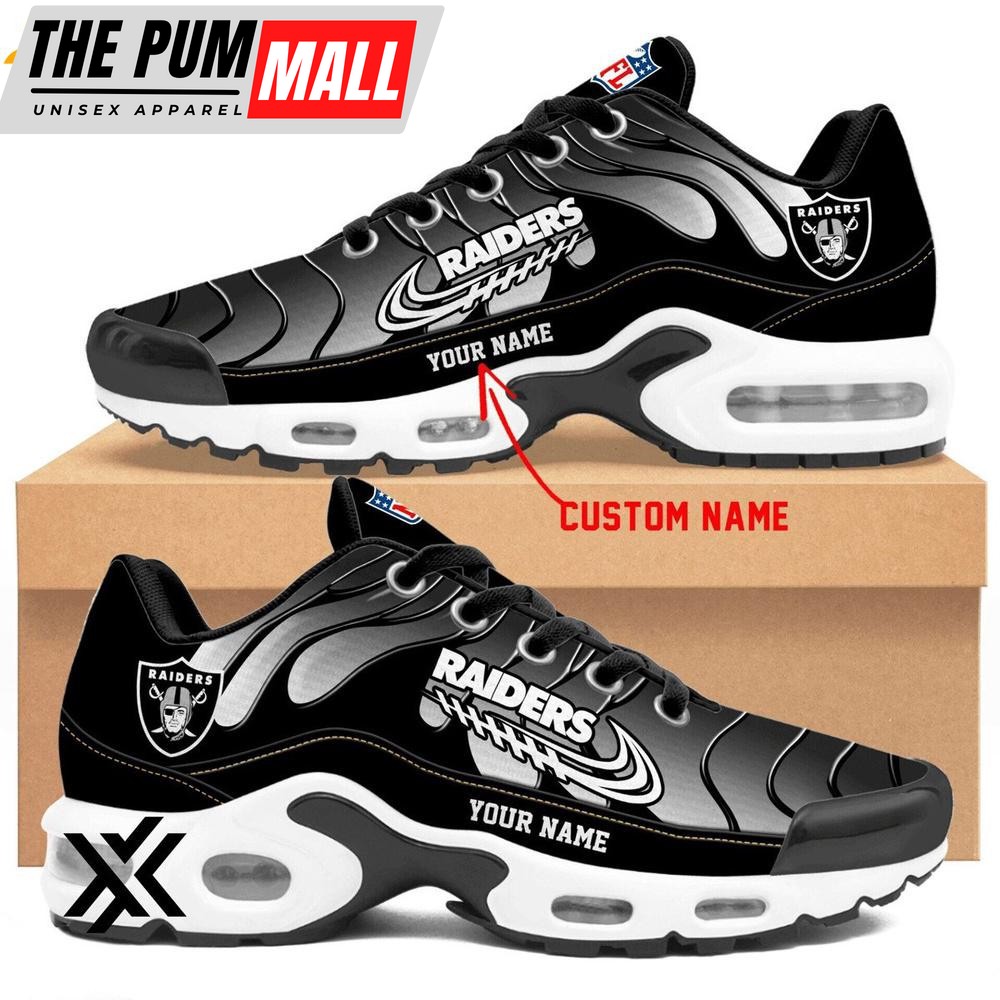 Custom Name Las Vegas Raiders Team Air Max Plus Shoes For Fans