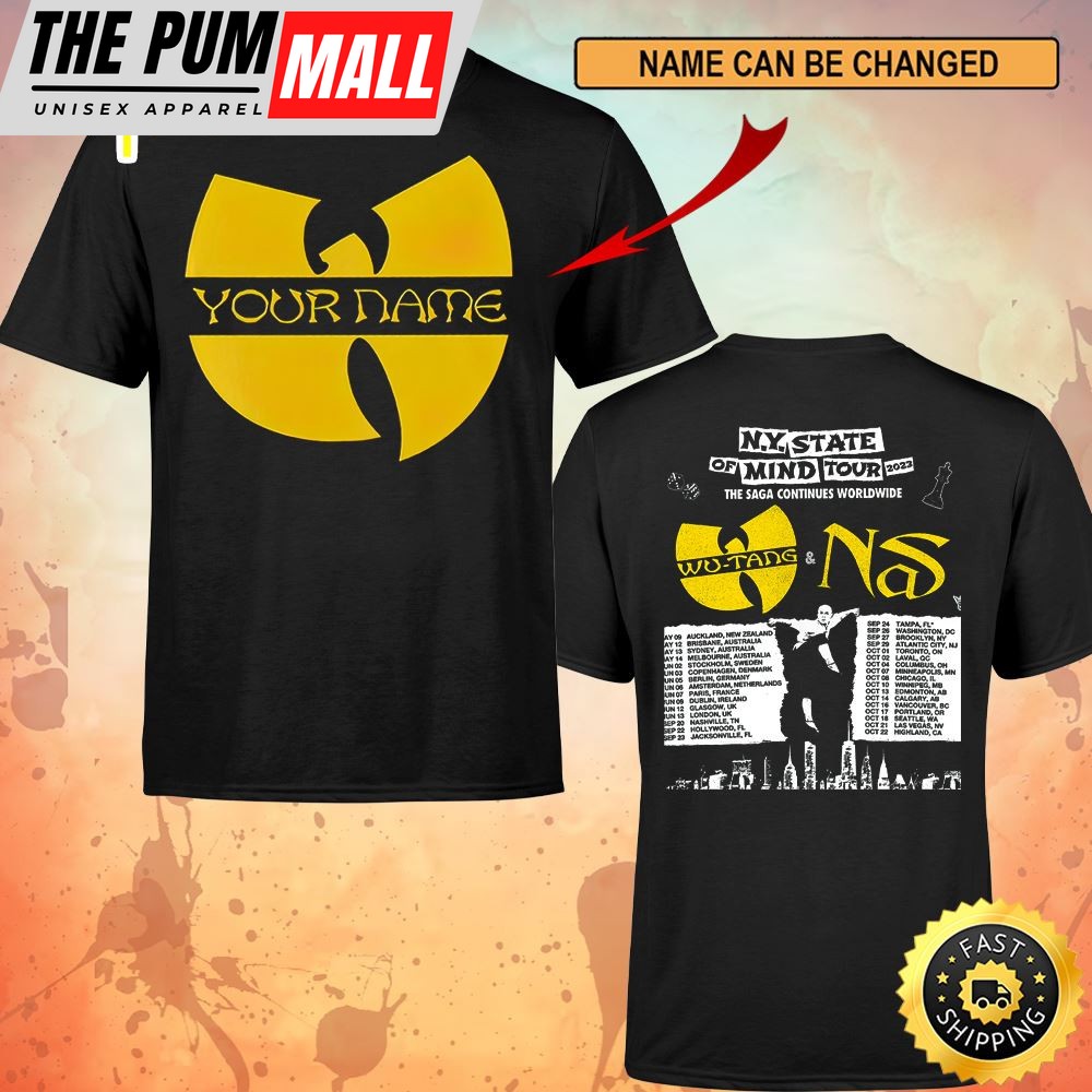 Custom Name Logo Wutang And Nas N.Y State Of Mind Tour 2023 Basic T-shirt
