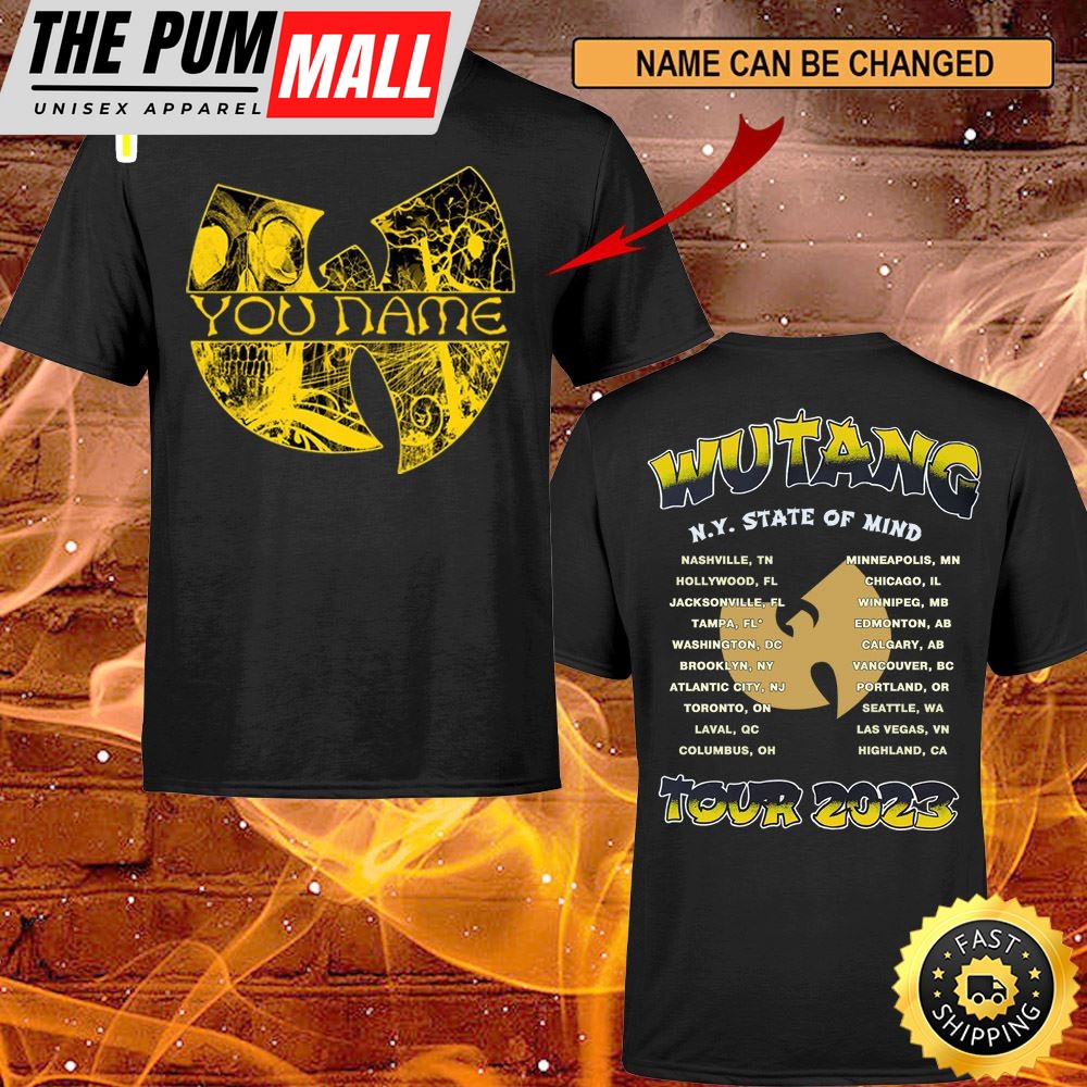 Custom Name Logo Wutang And Nas N.Y State Of Mind Tour 2023 North American Dates T-shirt