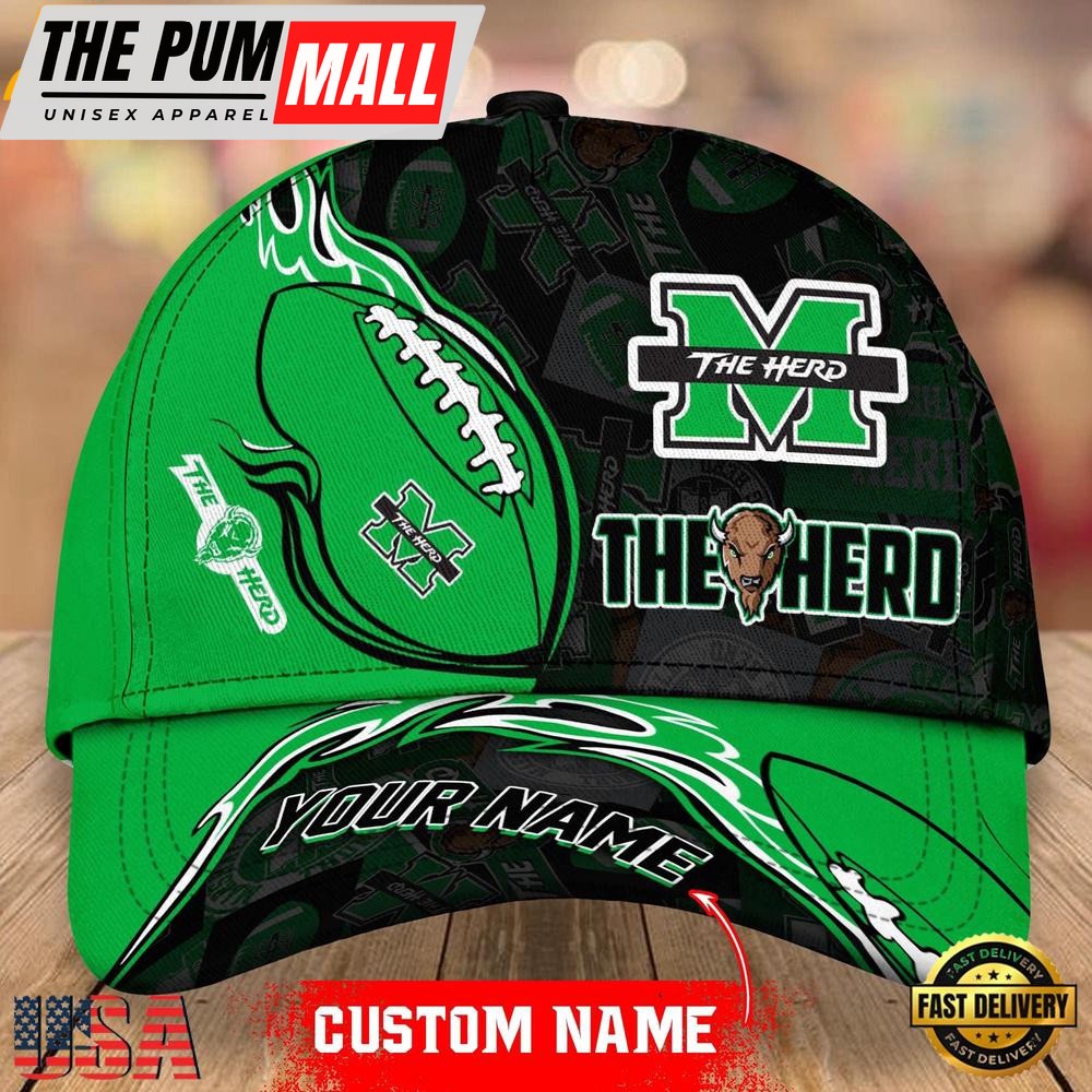 Custom Name Marshall Thundering Herd NCAA Classic Cap Snapback Hats