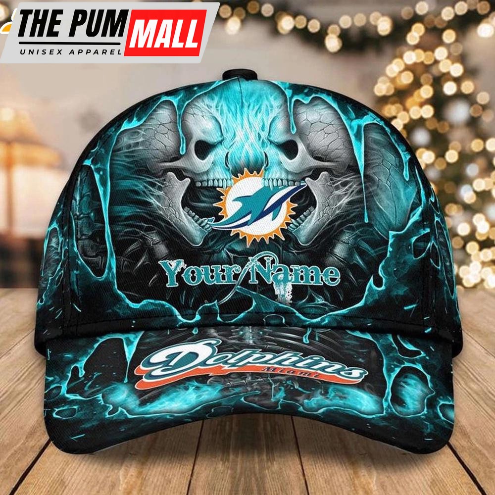 Custom Name Miami Dolphins Baseball Caps