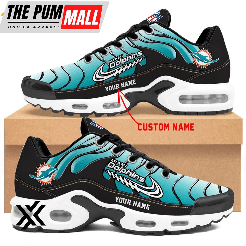 Custom Name Miami Dolphins Team Air Max Plus Shoes For Fans