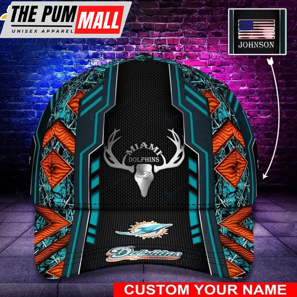 Custom Name Miami Dolphins Team Classic Baseball Cap