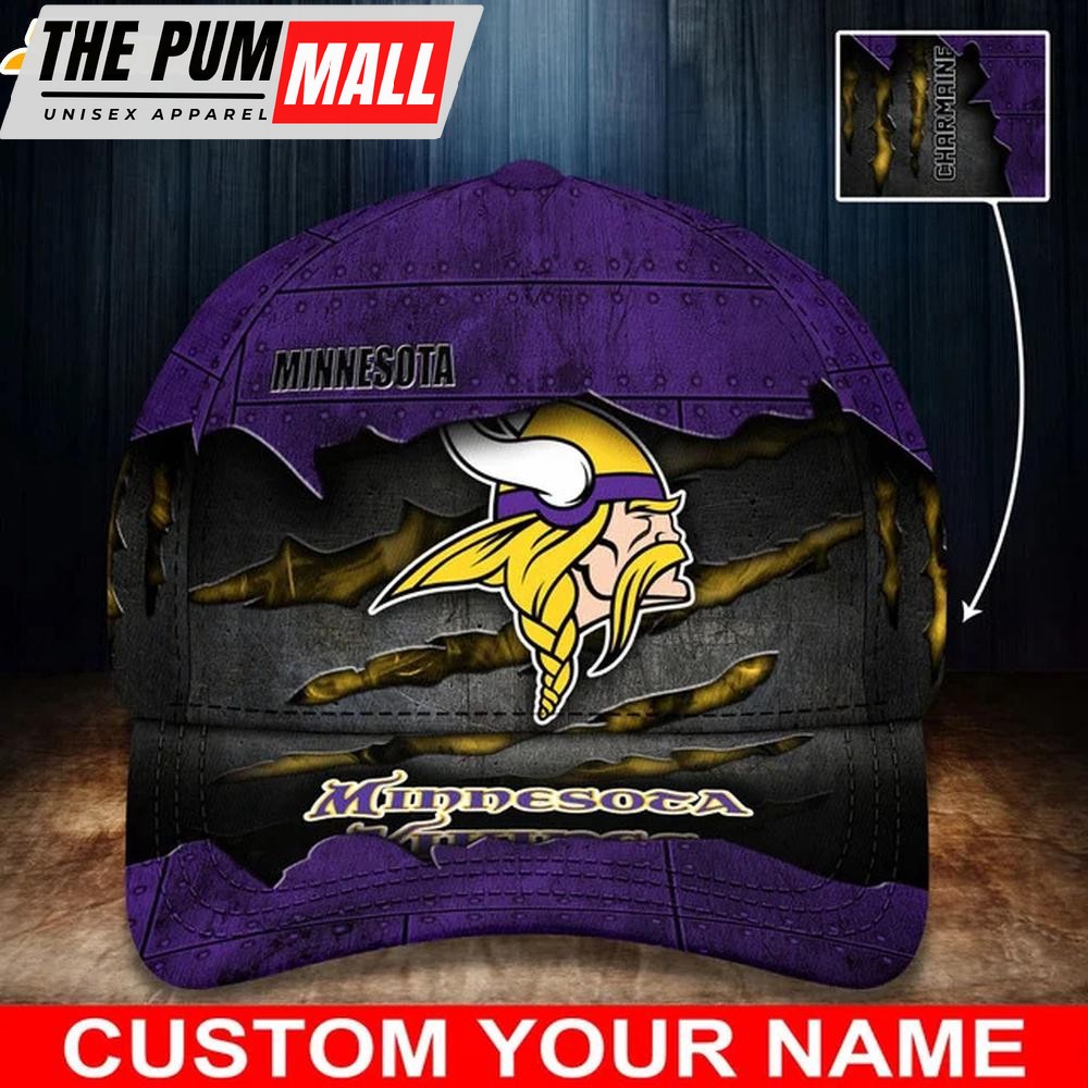 Custom Name Minnesota Vikings Classic Baseball Cap
