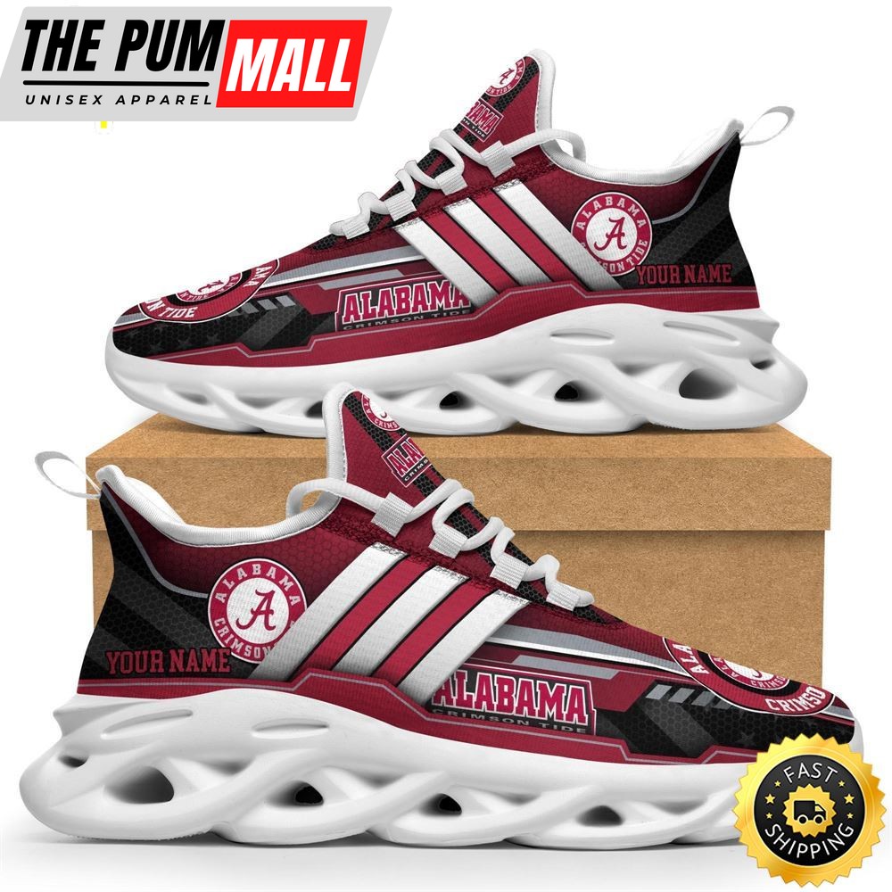 Custom Name NCAA Alabama Crimson Tide Max Soul Sneakers Trending Summer