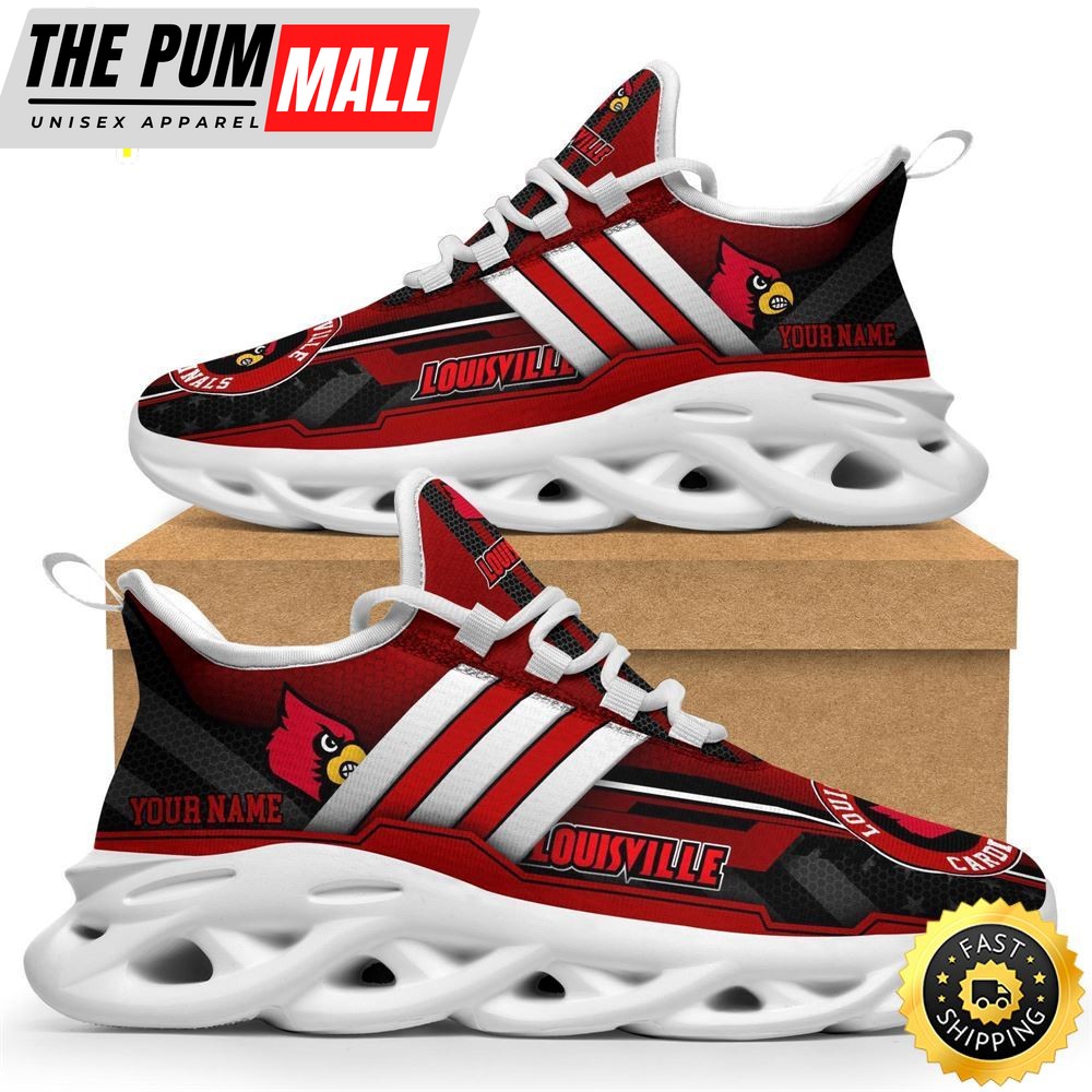 Custom Name NCAA Louisville Cardinals Max Soul Sneakers Trending Summer