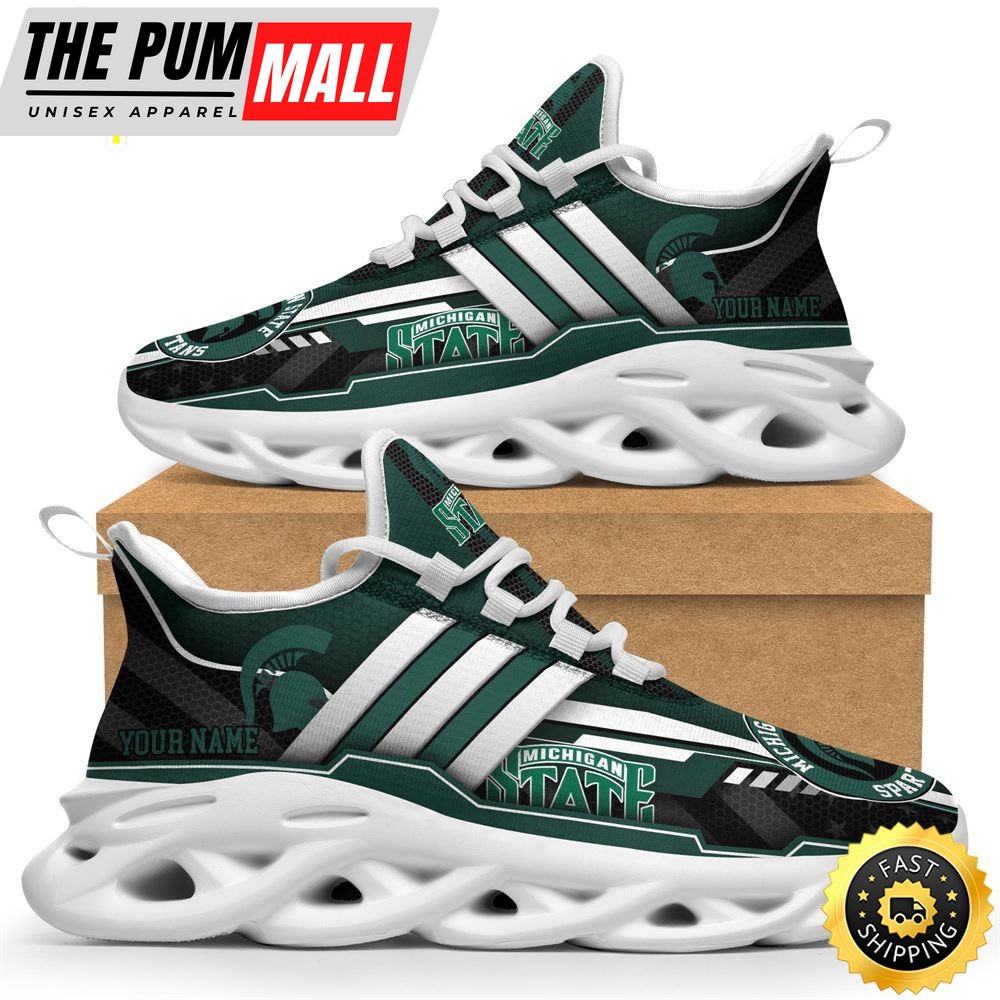 Custom Name NCAA Michigan State Spartans Max Soul Sneakers Trending Summer