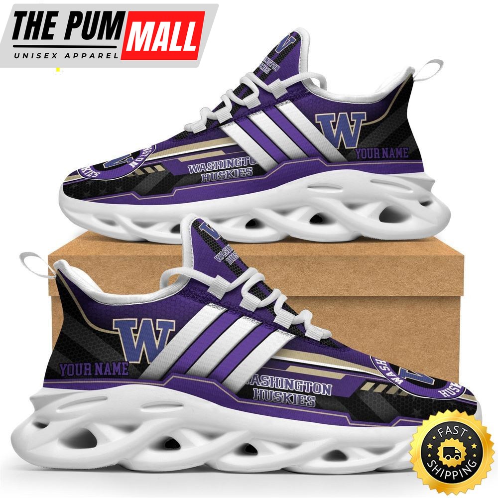 Custom Name NCAA Washington Huskies Max Soul Sneakers Trending Summer