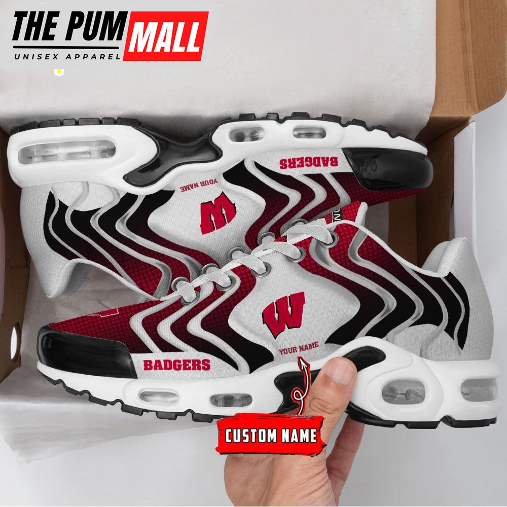 Custom Name NCAA Wisconsin Badgers Personalized TN Sport Shoes