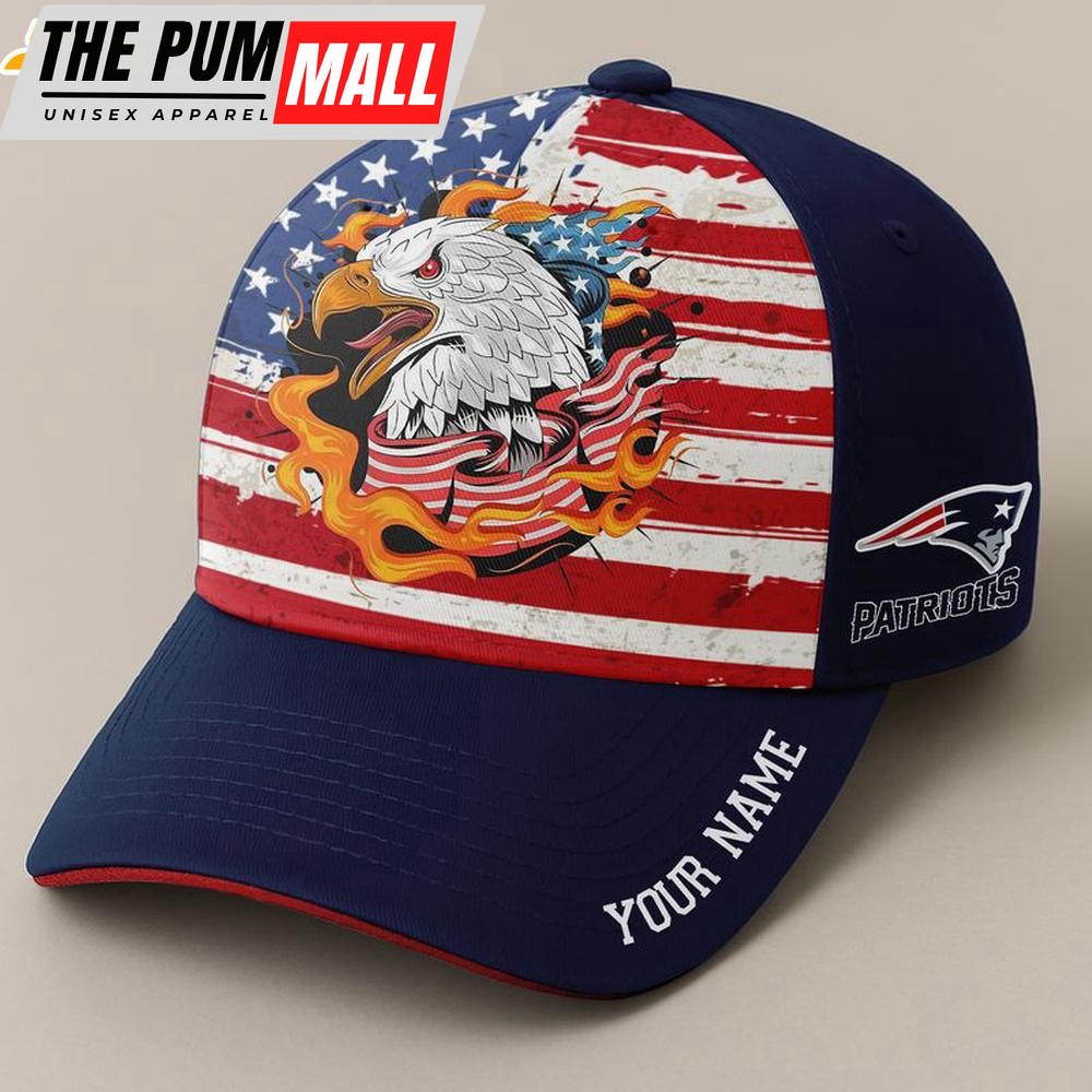 Custom Name New England Patriots Independence Day Baseball Cap