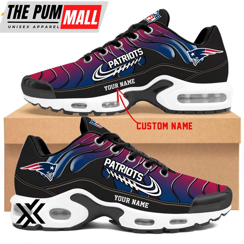 Custom Name New England Patriots Team Air Max Plus Shoes For Fans
