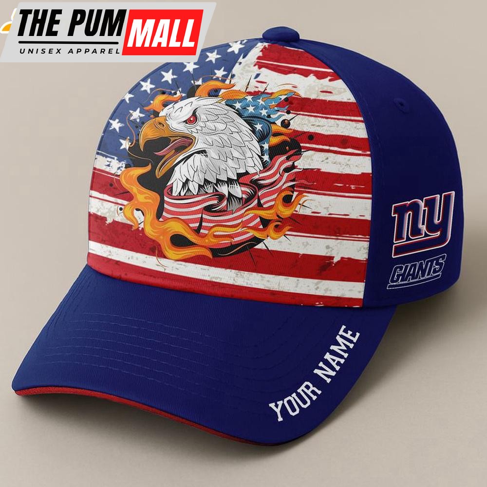 Custom Name New York Giants Independence Day Baseball Cap