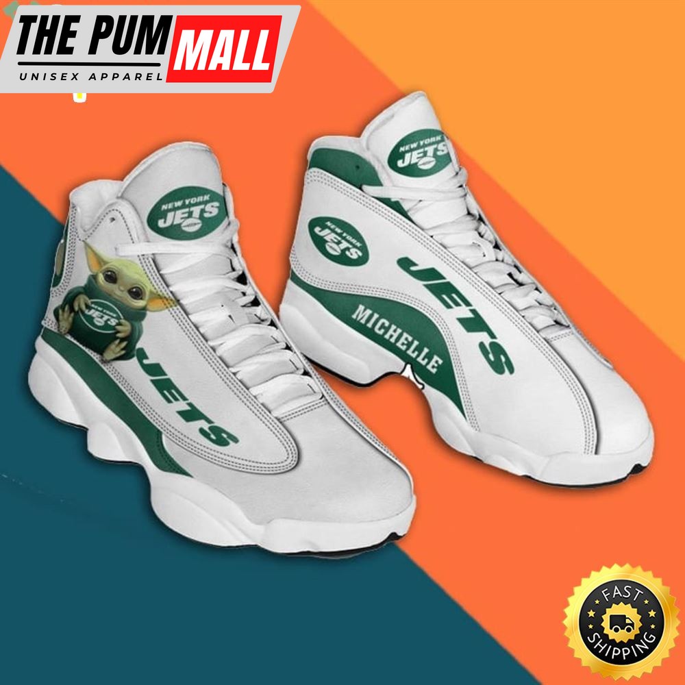 Custom Name New York Jets Baby Yoda Air Jd 13 Sneaker Shoes