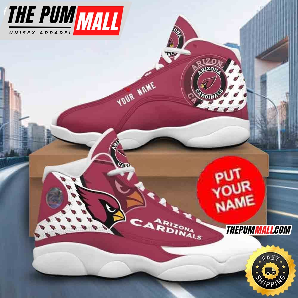 Custom Name NFL Arizona Cardinals Air Jd 13 Shoes Printed Logo JD 13