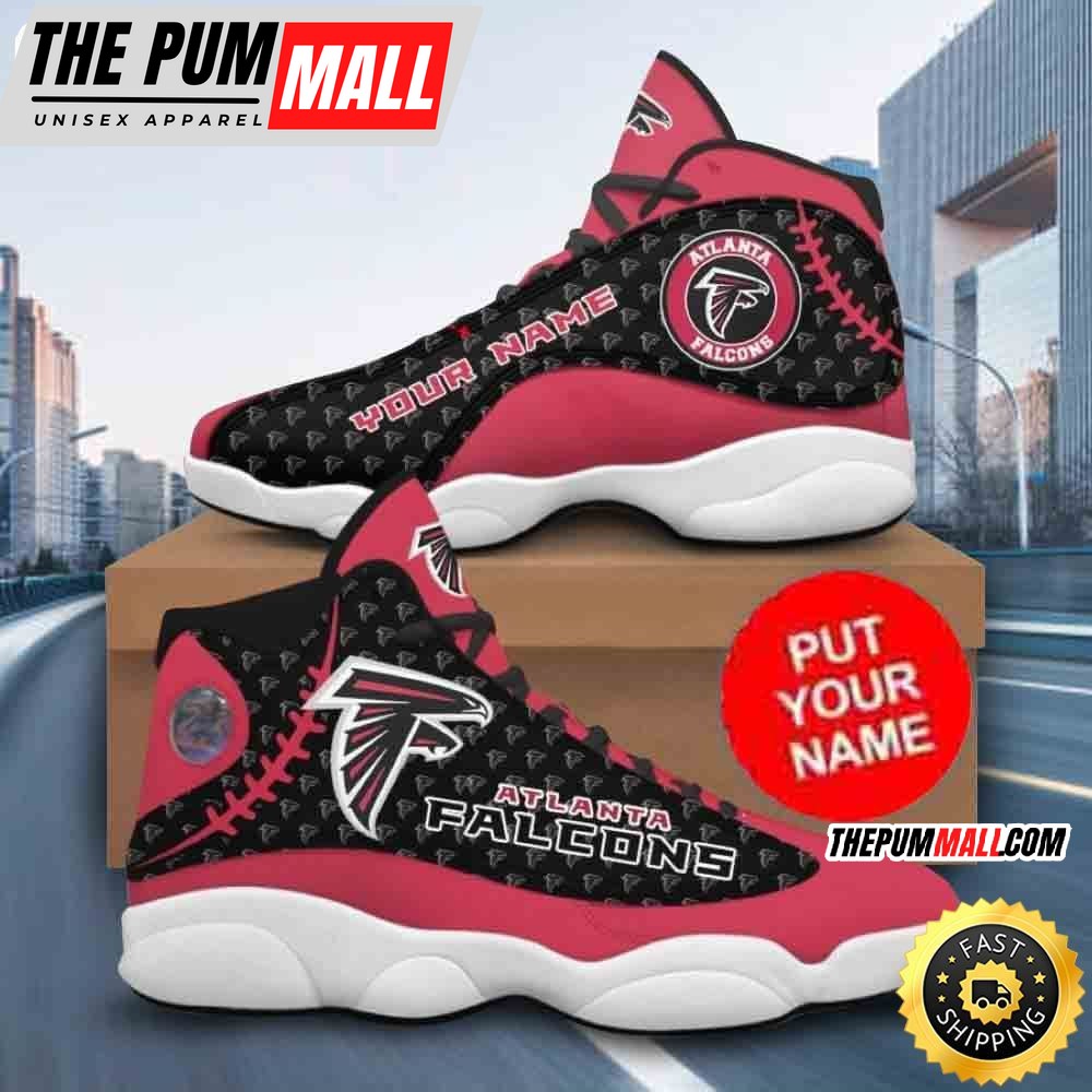 Custom Name NFL Atlanta Falcons Logo Design Air Jd 13 Shoes Printed Logo JD 13