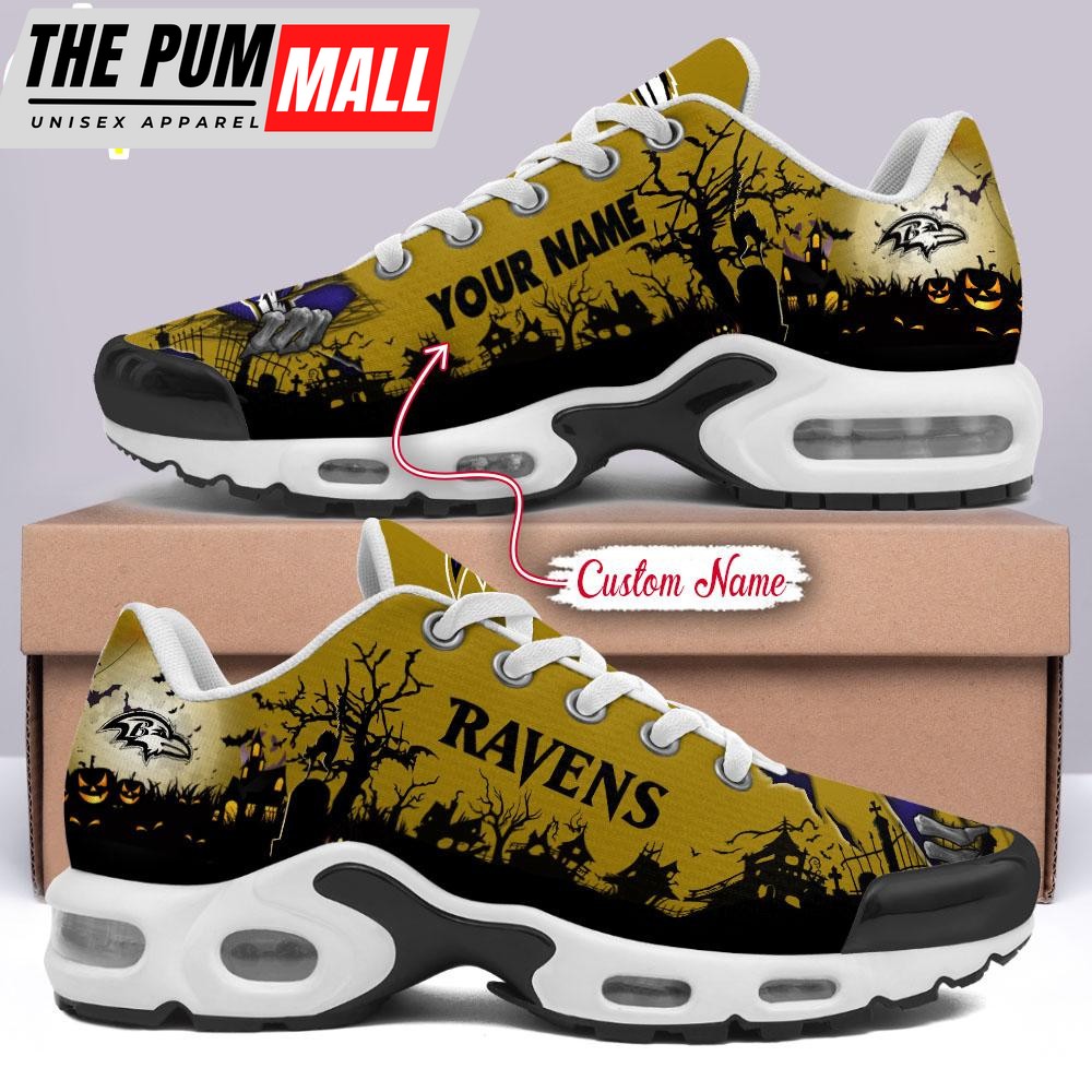 Custom Name NFL Baltimore Ravens Halloween Day Air Max Plus Shoes