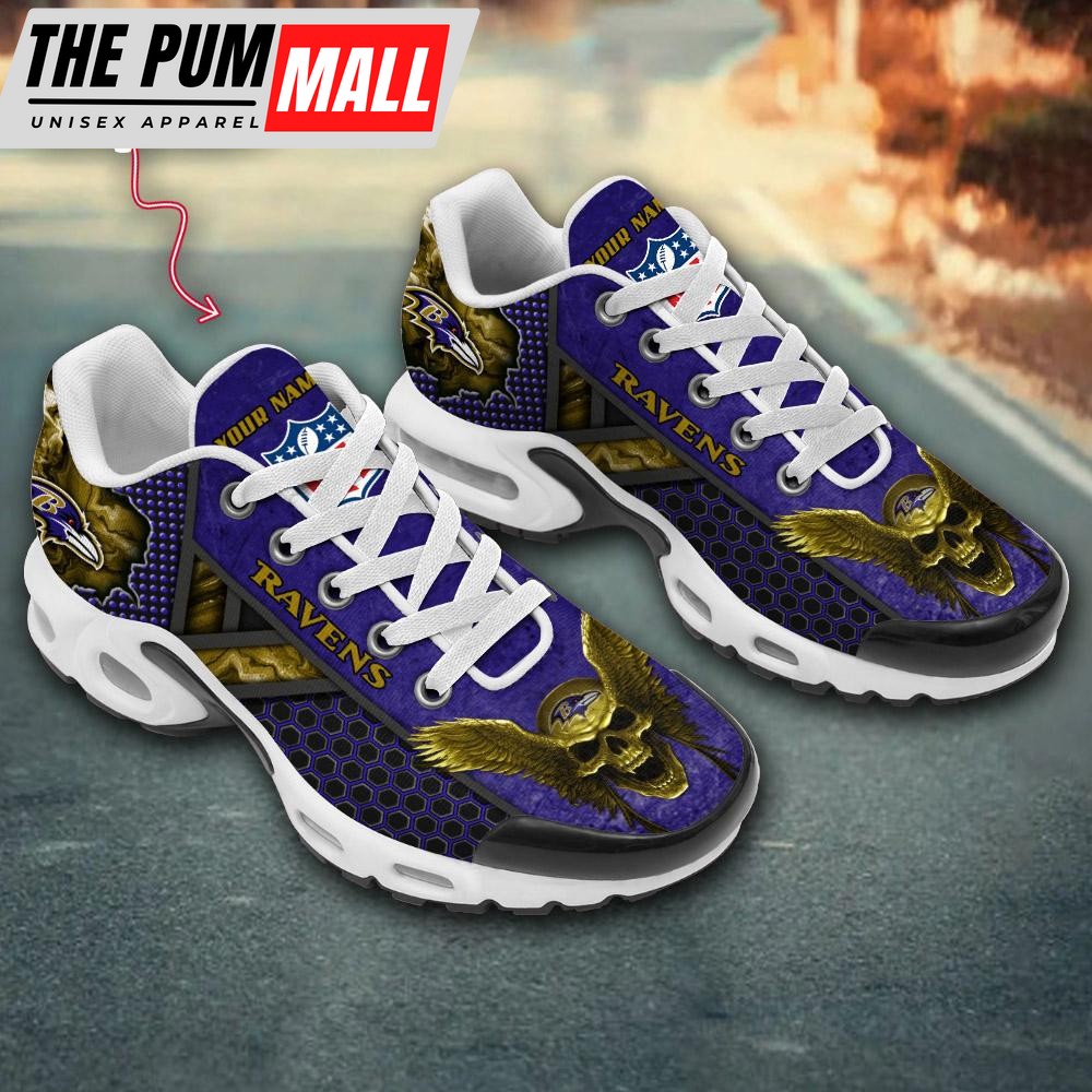 custom-name-nfl-baltimore-ravens-skull-air-max-plus-shoes-352oretc Custom Name NFL Baltimore Ravens Skull Air Max Plus Shoes