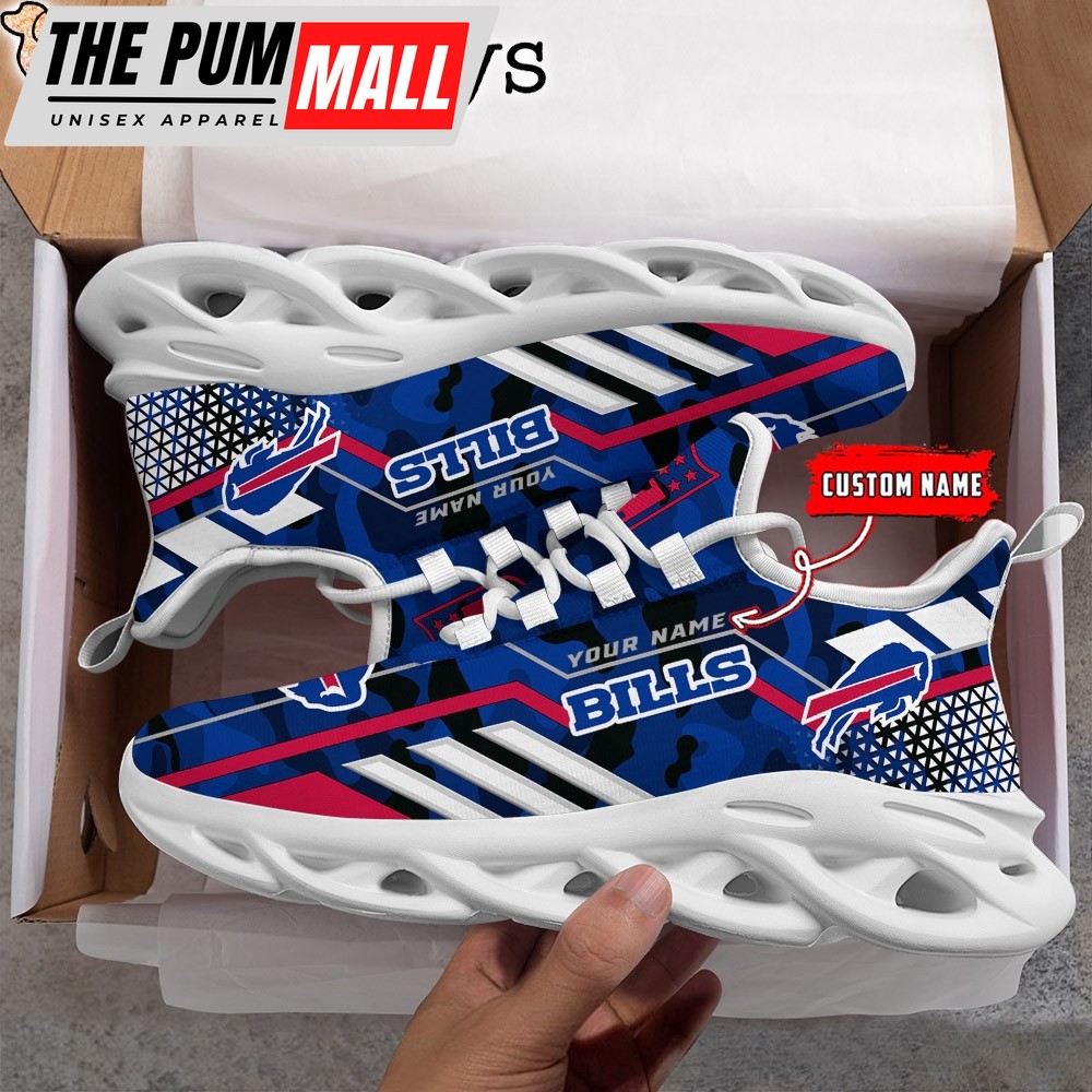 Custom Name NFL Buffalo Bills Clunky Camo Max Soul Shoes