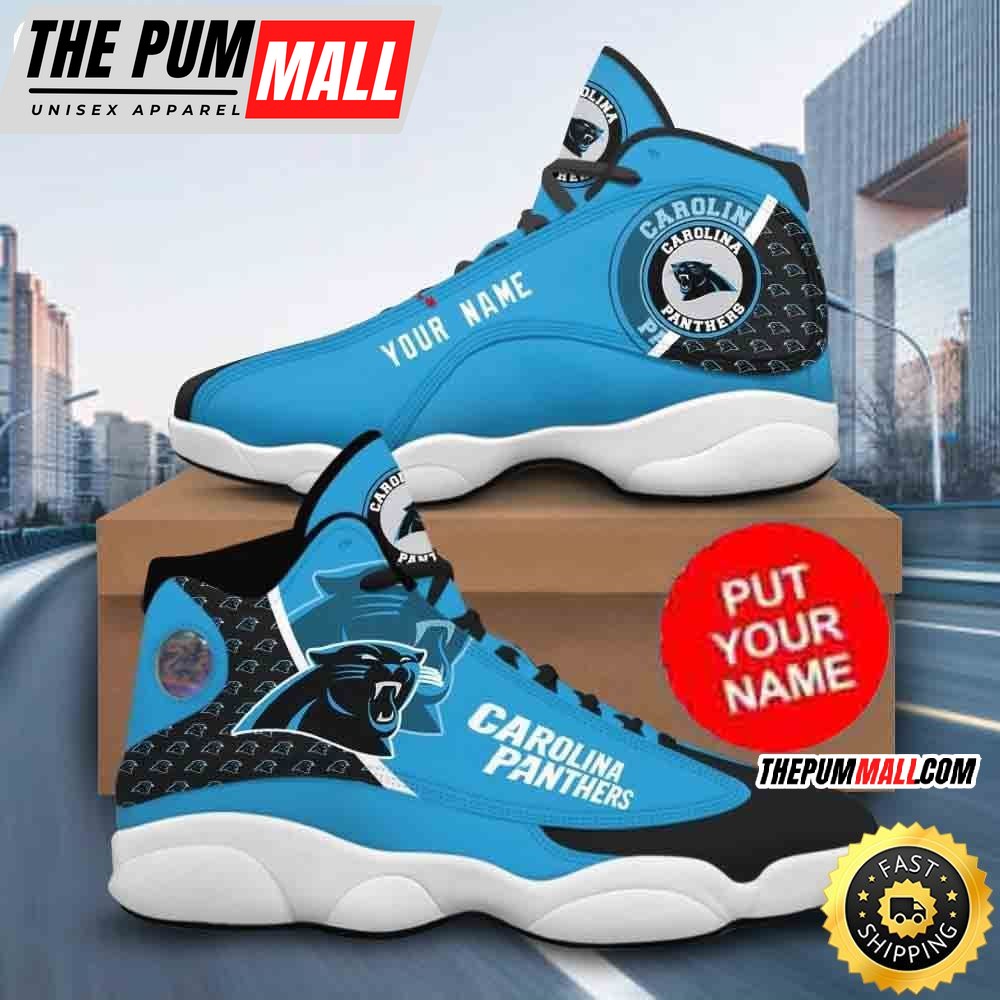 Custom Name NFL Carolina Panthers Air Jd 13 Shoes Printed Logo JD 13