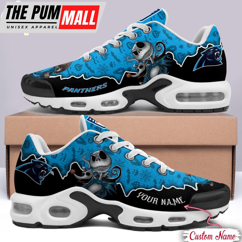 Custom Name NFL Carolina Panthers Jack Skellington Air Max Plus Shoes