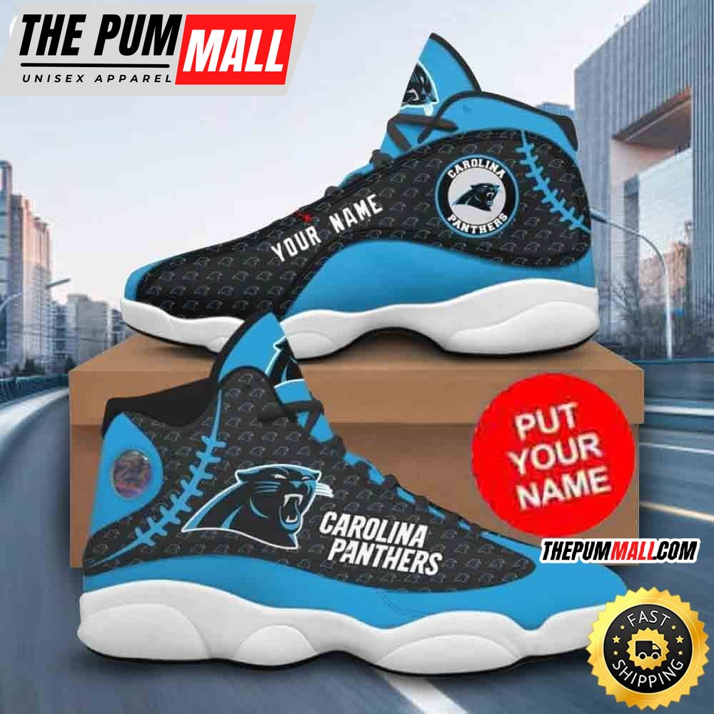Custom Name NFL Carolina Panthers Logo Pattern Air Jd 13 Shoes Printed Logo JD 13