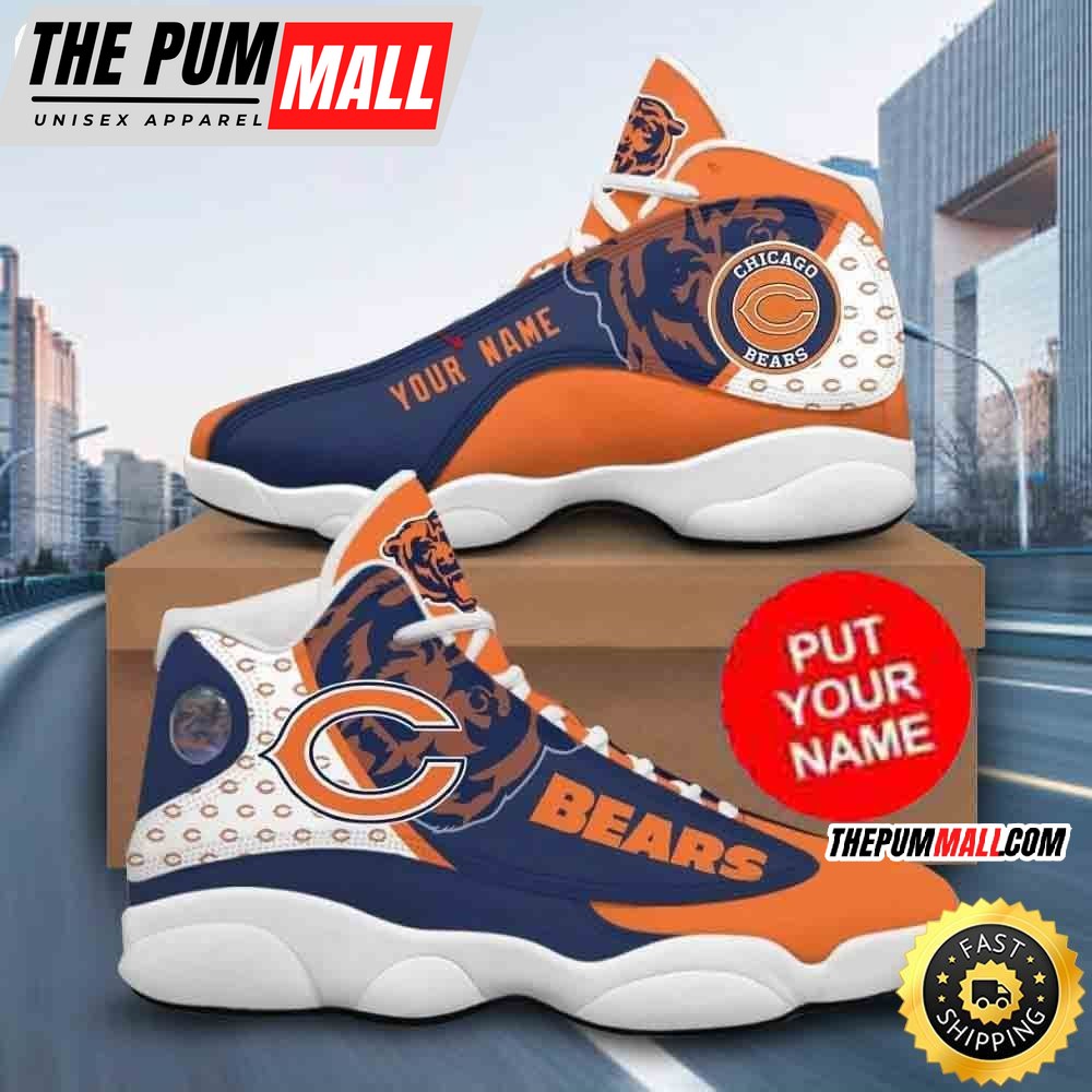 Custom Name NFL Chicago Bears Baseball Air Jd 13 Shoes Printed Logo JD 13