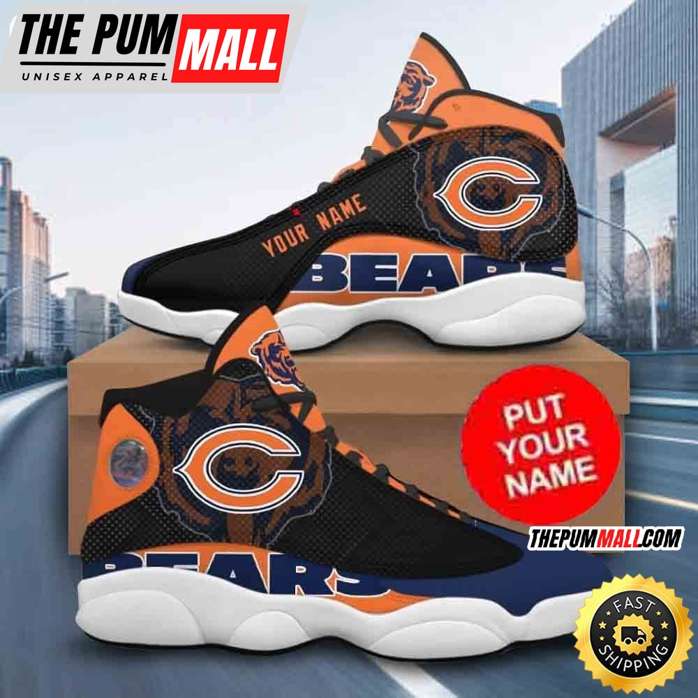 Custom Name NFL Chicago Bears Logo Design Air Jd 13 Shoes Printed Logo JD 13