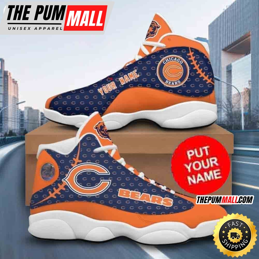 Custom Name NFL Chicago Bears Logo Pattern Air Jd 13 Shoes Printed Logo JD 13