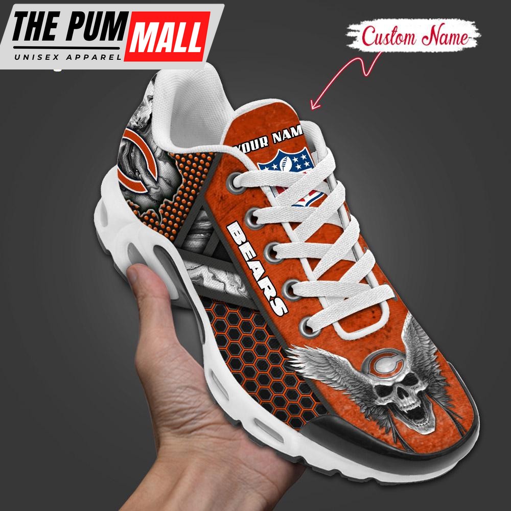 Custom Name NFL Chicago Bears Skull Air Max Plus Shoes