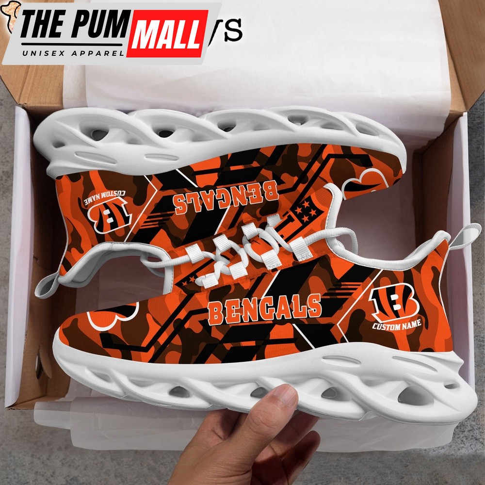 Custom Name NFL Cincinnati Bengals Clunky Max Soul Shoes