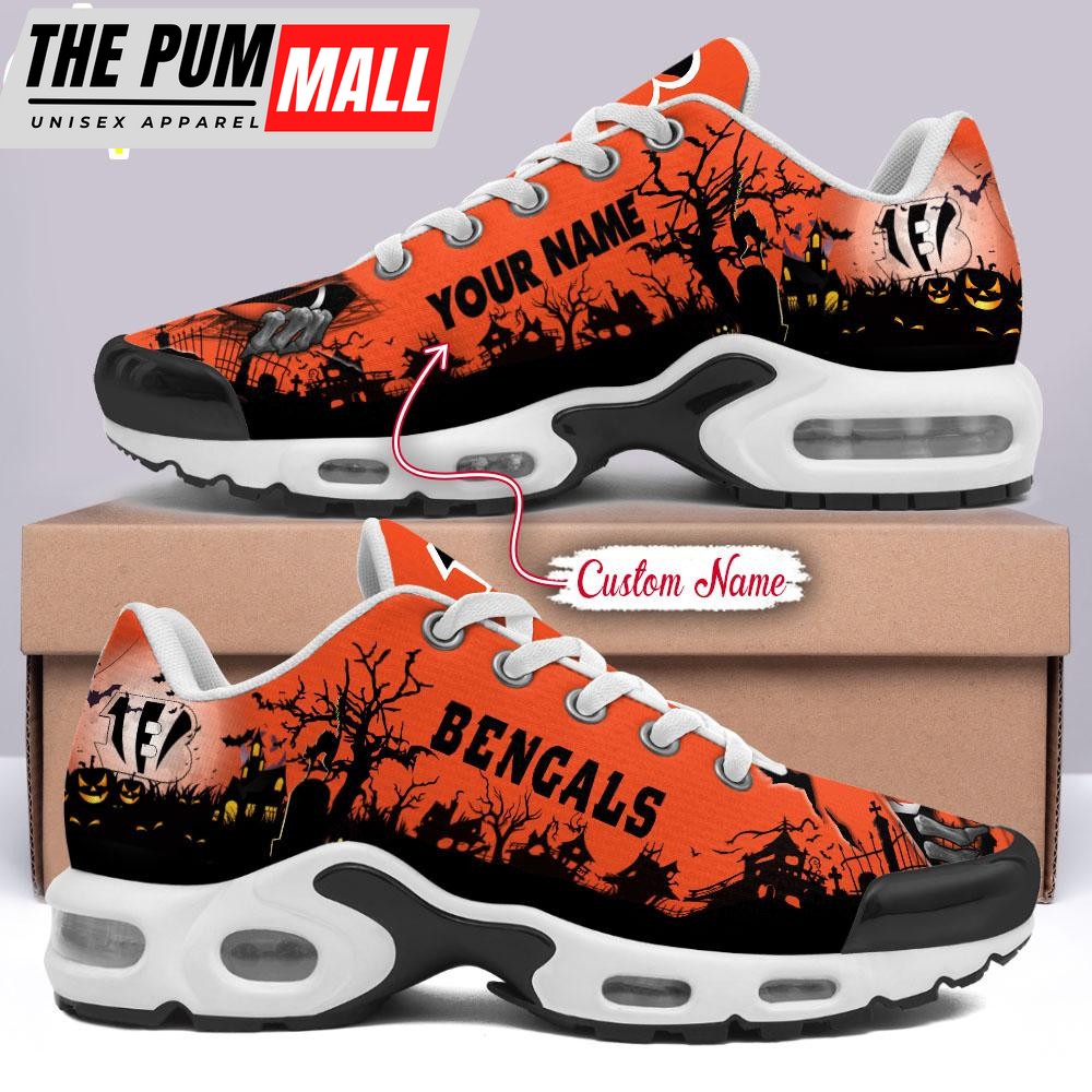Custom Name NFL Cincinnati Bengals Halloween Day Air Max Plus Shoes