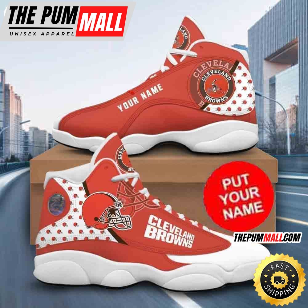 Custom Name NFL Cleveland Browns Air Jd 13 Shoes Printed Logo JD 13